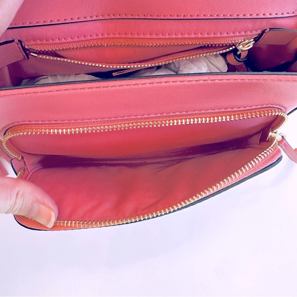 Tory Burch Fleming small leather crossbody convertible spring Pink bag purse - Picture 11 of 14